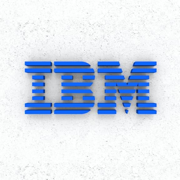 IBM logo brand expression wall signage