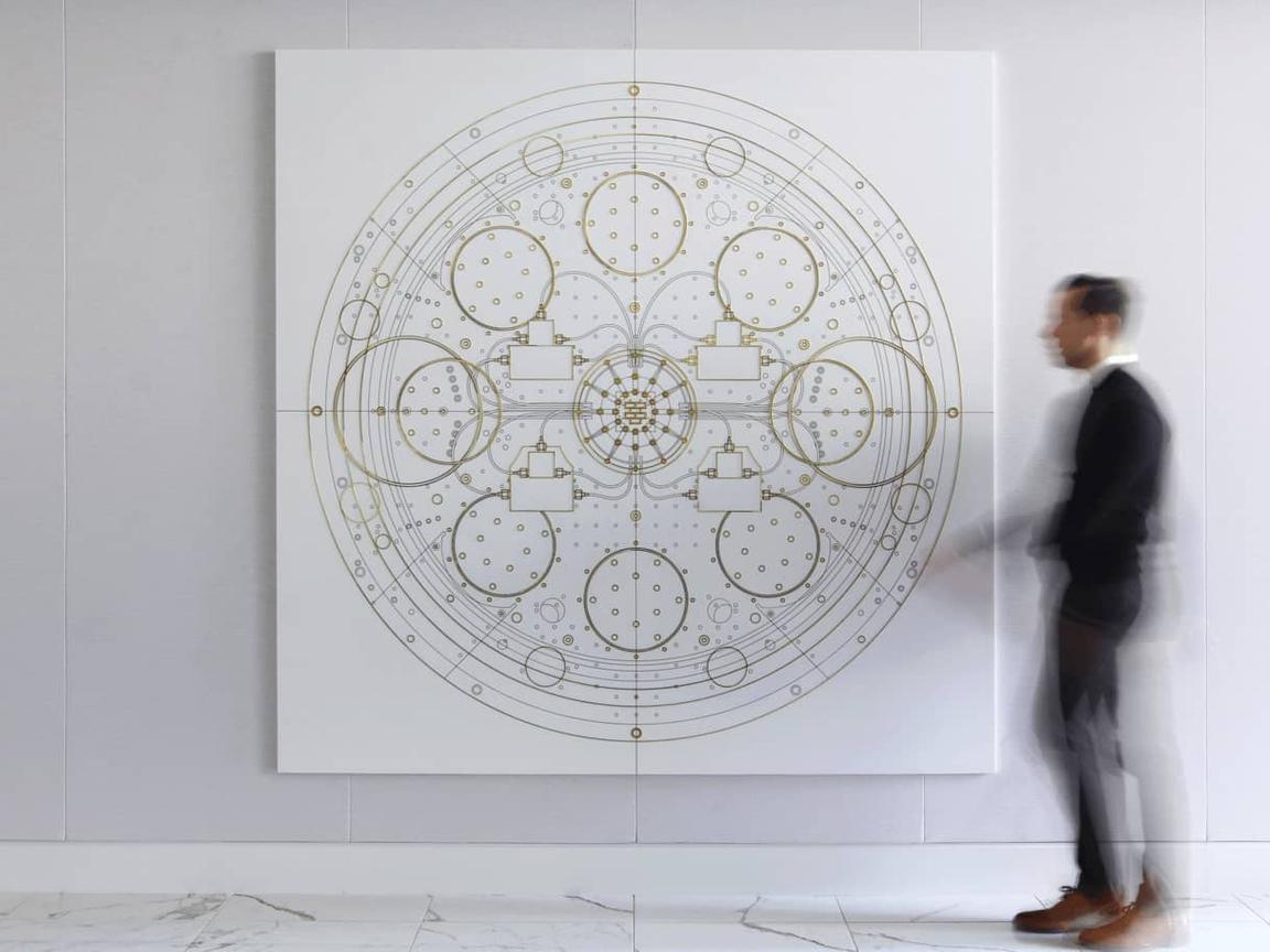 IBM Quantum® platform wall art with human in motion