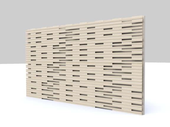 perforation wood on wood slat wall