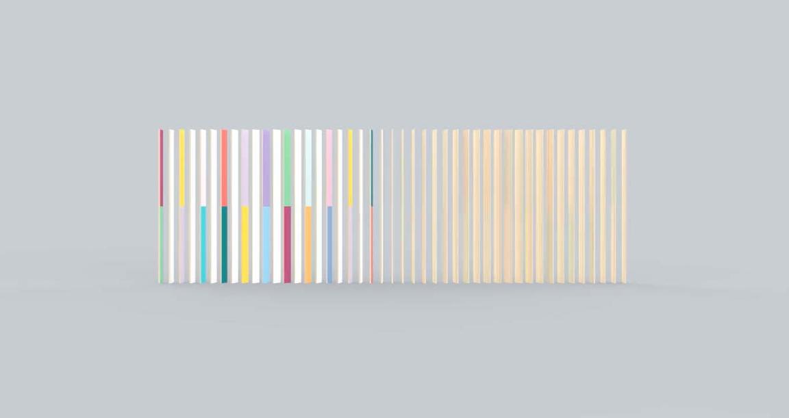 painted wood slat wall animation with be equal palette