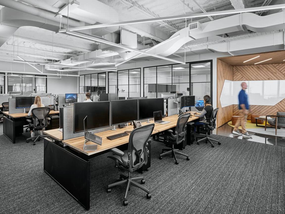 carpet in open work desk area