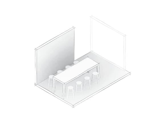 open collaborate high counter with stool seating