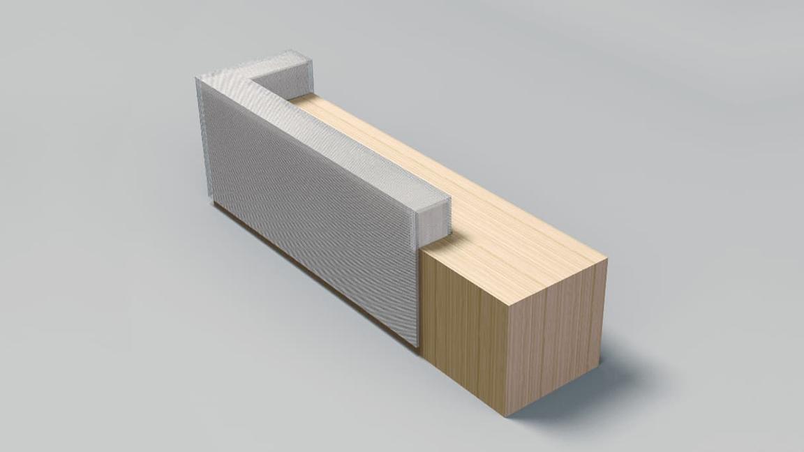 mesh and wood custom desk design study