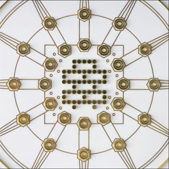 brass detail of IBM Quantum® platform wall art